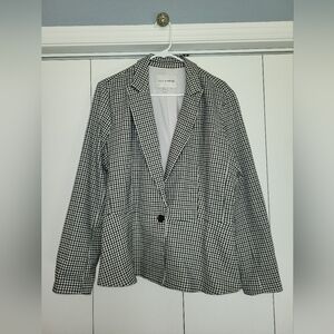 Alice Hope XL Black, White & Olive Green Gingham Blazer